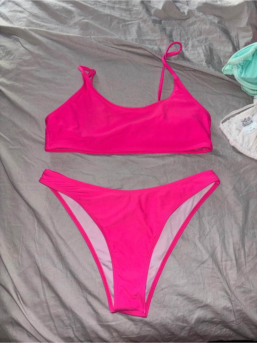 SHEIN Neon Pink Two-Piece Bikini Set